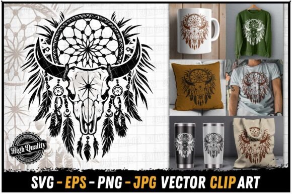 Cow Skull Dream Catcher Art for Modern DIY Projects