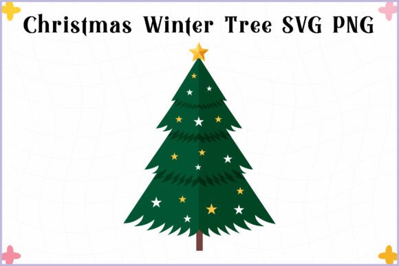Decorative Christmas Tree with Stars SVG for Holiday Crafts