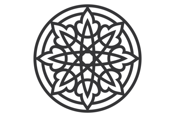 Decorative Floral Circle Ornament: A Versatile Design Asset