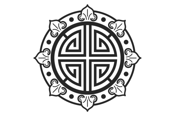 Decorative Korean Pattern Circle: Black Modern Ornament