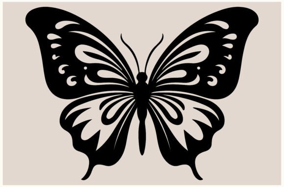 Elevate Designs with Butterfly Decorative Insect Silhouettes