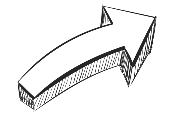 Elevate Designs with Hand Drawn 3D Arrow Doodles