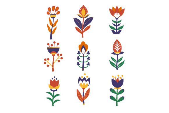 Elevate Your Design Projects with Abstract Decorative Geometric Flowers