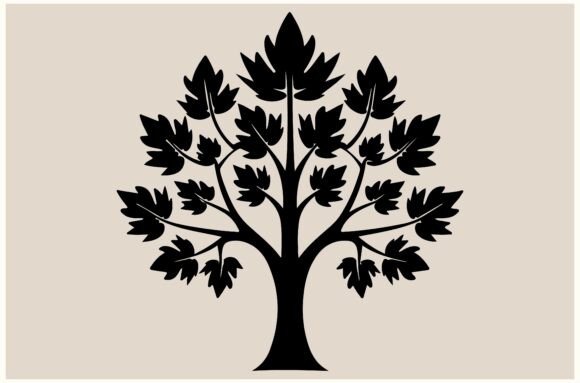 Elevate Your Design Projects with Premium Decorative Tree Silhouette Vector Art