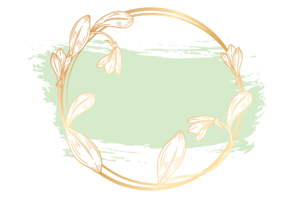 Elevate Your Designs with a Decorative Golden Floral Round Frame