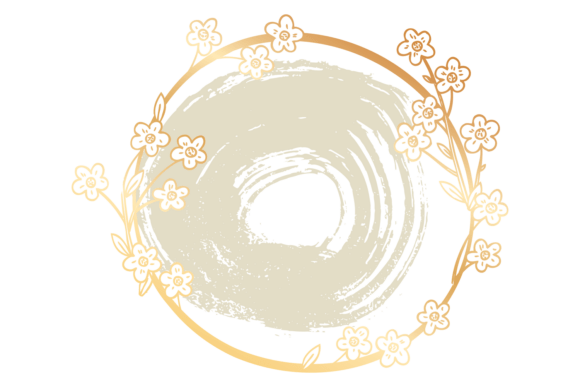 Elevating Brand Perception with a Decorative Golden Circle with Floral Orn