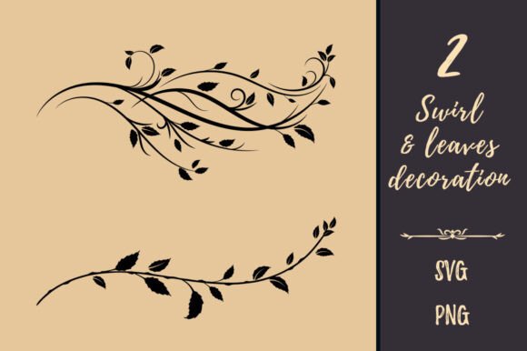 Elevating Design Projects with Hand-Drawn Decorative Swirls and Leaves