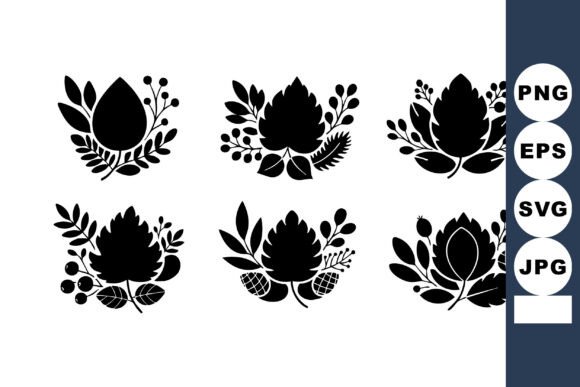 Elevating Design with Black Silhouette Floral Decorative Elements
