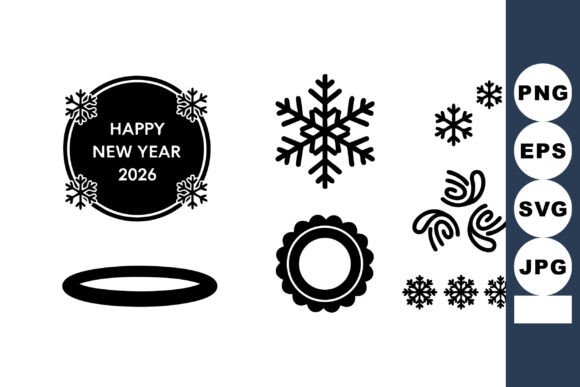 Elevating Winter Designs with the New Year 2026 Snowflake Decorative Vector Collection