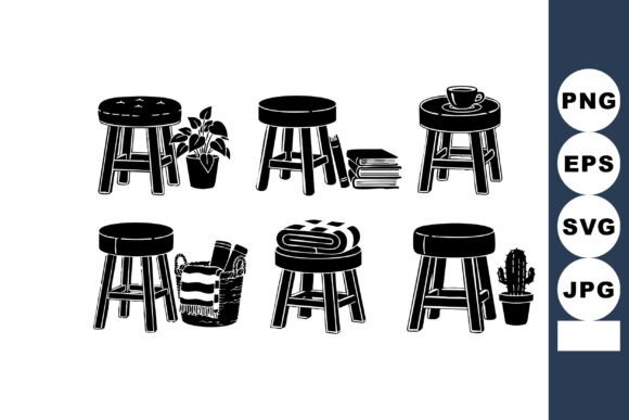 Embracing Minimalism: The Charm of Rustic Wooden Stools with Decorative Plants