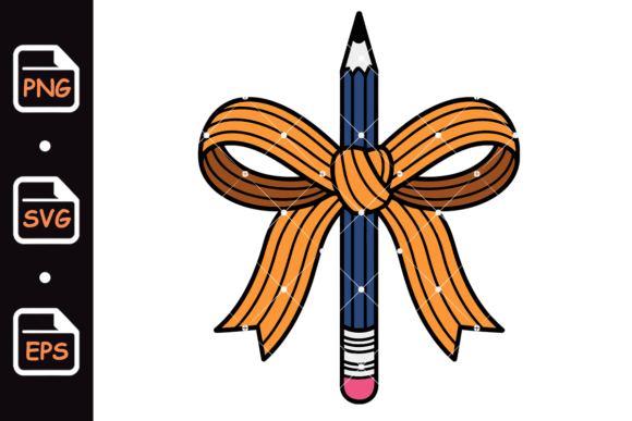 Evaluating the Pencil with Decorative Bow Illustration for Creative Projects