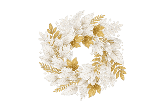 Golden White Decorative Wreath: A Festive Design Essential