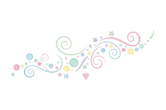 Pastel Decorative Swirls for a Stylish New Year