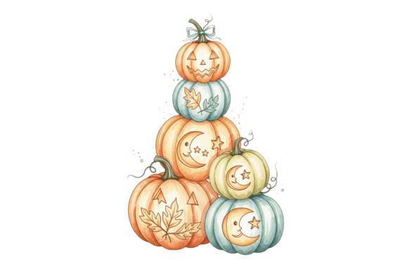 Stacked Fall Decorative Watercolor Art Ideas