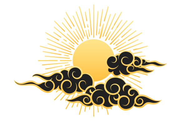 Unlocking the Power of Sun in Clouds in Chinese Decorative Style for Modern Design